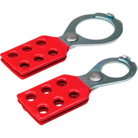 Steel Lockout Hasp with Tab, 63/64" Jaw Clearance, 1-1/2" W X 4-3/8" H
