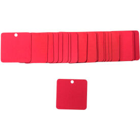 Blank Valve Tag, 25/Pack, Aluminum, 1-1/2" x 1-1/2", Red