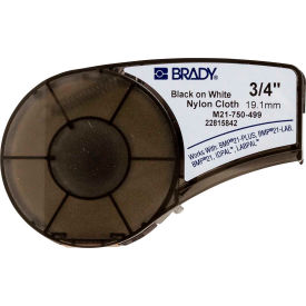 BMP21 Series Nylon Cloth Wire & Cable Labels, 3-4"W X 16'L, Black-White,
