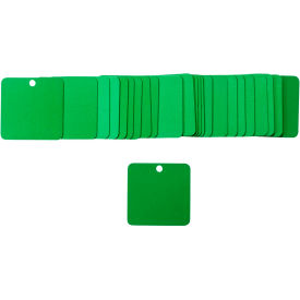Blank Valve Tag, 25 Pack, Aluminum, 1.5"W x 1.5"H, Green