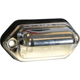 2" License/Utility Light With 2 LED, Chrome, .180 Male Bullets