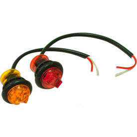 .75" Round Marker Clearance Lights - 1 LED Amber With Stripped Leads
