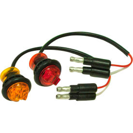 .75" Round Marker Clearance Lights - 1 LED Amber With Male Bullets