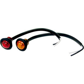 .75" Round Marker Clearance Lights - 3 LED Red With Stripped Leads