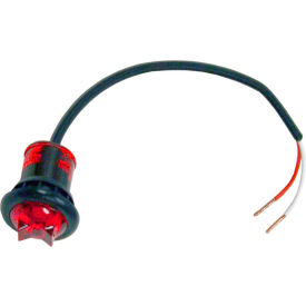 .75" Round Marker Clearance Lights - 1 LED Red With Stripped Leads