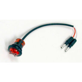 .75" Round Marker Clearance Lights - 1 LED Red With Male Bullets - 5627511