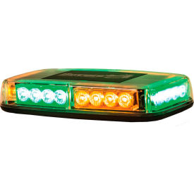 Amber/Green Rectangular Mini Light Bar With 24 LED - 11 x 6.5 x 2.75 Inch