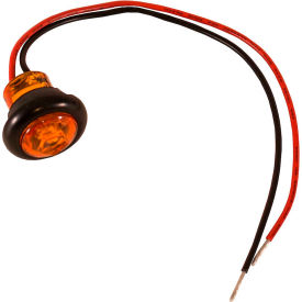 .75" Round Marker Clearance Lights - 1 LED Amber With Stripped Leads