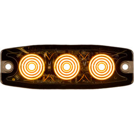 3.4" Amber Rectangular Surface Mount Ultra-Thin Strobe Light With 3 LED - 8892230