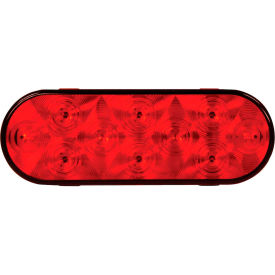 6" Red Oval Stop/Turn/Tail Light With 10 LED With AMP-Style Connection