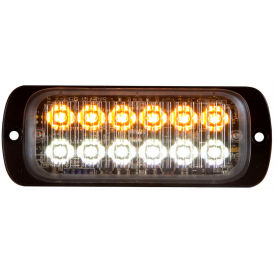 4.5" Amber/Clear Thin Mount Rectangular Strobe Light With 12 LED