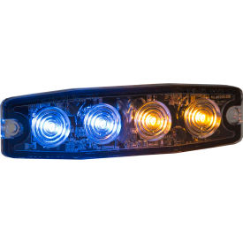 4.4" Amber/Blue Surface Mount Ultra-Thin Strobe Light - 4 LED