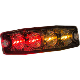 4.4" Amber/Red Surface Mount Ultra-Thin Strobe Light - 4 LED