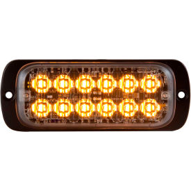 4.5" Amber Thin Mount Rectangular Strobe Light With 12 LED