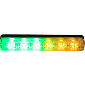 5.19" Amber/Green Low Profile Strobe for Narrow Grill Spacing With 6 LED