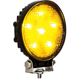 4.6" Amber Round Post Mount Spreader Light With 6 LED