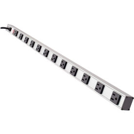 Power Strip, 12 Outlets, 15A, 15' Cord