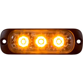 3.375" Amber Thin Mount Horizontal Strobe Lights With 3 LED