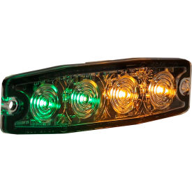 4.4" Amber/Green Surface Mount Ultra-Thin Strobe Light - 4 LED