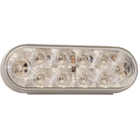 6" Oval Stop/Turn/Tail Light With 10 Red LEDs, Clear Lens