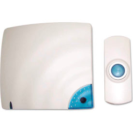 Wireless Doorbell, Battery Operated, 1-3/8"W x 3/4"D x 3-1/2"H, Bone