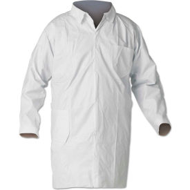 A40 Liquid and Particle Protection Lab Coats, Medium, White, 30/Case