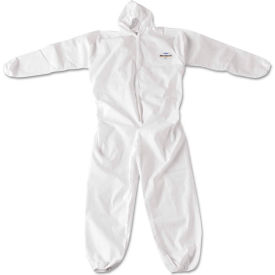 Breathable Particle Protection Coveralls, Attached Hood, 3XL, White, 20/Case
