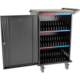 36-Device AC Charging Station Cart for Chromebooks and Laptops, Black