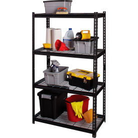 4 Shelf, Heavy Duty Boltless Shelving, Starter, 36"W x 18"D x 60"H, Wire Deck