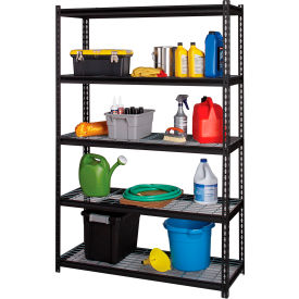 4 Shelf Boltless Shelving, Starter, 48"W x 18"D x 72"H, Wire Deck