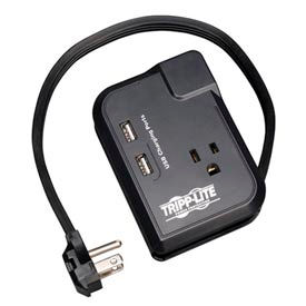 Traveler Surge Protector/Suppressor w/3 Outlets, 2 USB, 540 Joules