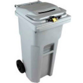 32-Gallon Mobile Shredder Bin - Gray