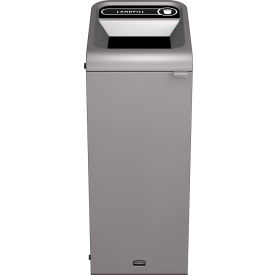 Configure Decorative Steel Trash Can, Landfill Lid, 15 Gallon, Grey