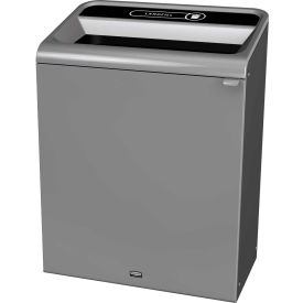 Configure Decorative Steel Trash Can, Landfill Lid, 45 Gallon, Grey
