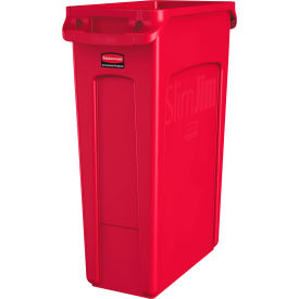 Slim Jim Recycling Can, 23 Gallon, Red