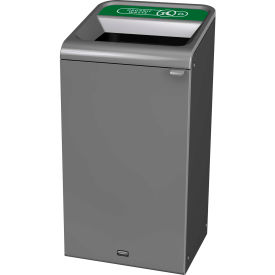 Rubbermaid Configure Decorative Steel Trash Can, Organic Waste Lid, 23 Gallon, Grey