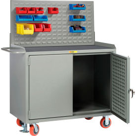 Mobile Service Workbench w/ Non Slip Vinyl Top & Panel, 54-1/2"W x 26"D, Gray