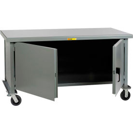 Heavy Duty Mobile Workbench w/ Steel Square Edge Top, 72"W x 30"D, Gray
