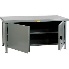 Storage Workbench w/ Steel Square Edge Top & Center Shelf, 72"W x 30"D, Gray