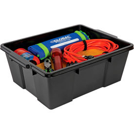 Heavy-Duty Latch Container, 21"L x 15-7/8"W x 7-3/4"H, Black, Polypropylene