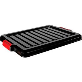 Heavy-Duty Latch Container Lid - 21-7/8" L x 16-1/4"W x 1-1/2"H Black
