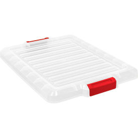 Heavy-Duty Latch Container Lid - 21-7/8" L x 16-1/4"W x 1-1/2"H Clear