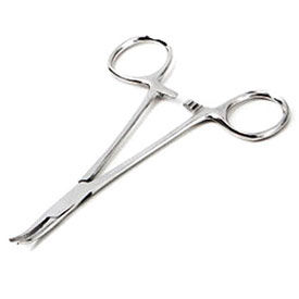 Halstead Hemostatic Forceps, Curved, 5"L, Stainless Steel