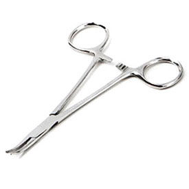 Kelly Hemostatic Forceps, Curved, 6-1/4"L, Stainless Steel