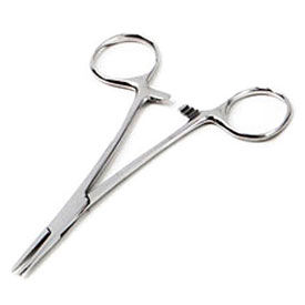 Kelly Hemostatic Forceps, Straight, 6-1/4"L, Stainless Steel