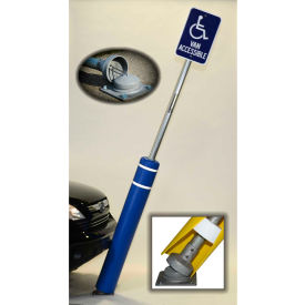FlexPost Flexbollard, 52"H x 7-1/4"W, w/105"H Signpost, Concrete, Blue/White