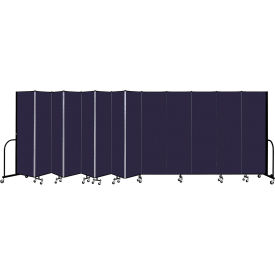 13 Panel Portable Room Divider, 6'8" H x 24'1" W, Fabric Color: Navy