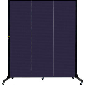 3 Panel Light-Duty Portable Room Divider, 6'5"H x 5'9"W, Fabric Color: Navy