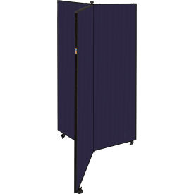 3 Panel Display Tower, 6'5"H, Fabric - Navy