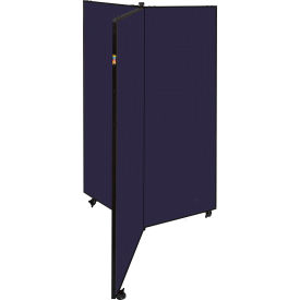 3 Panel Display Tower, 5'9"H, Fabric - Navy